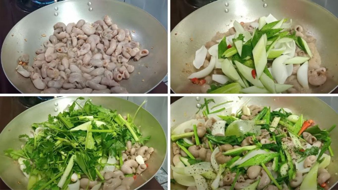 mua bao tử cá basa xào hành tây